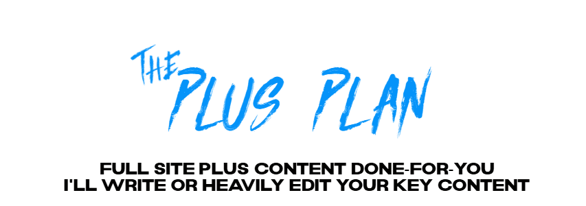 The Plus Plan: get a rock-solid site with key content written or refined for maximum impact.