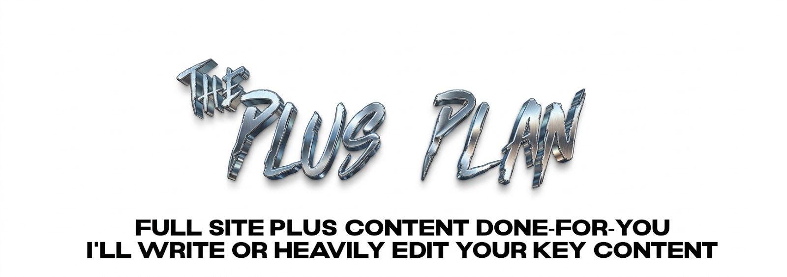 The Plus Plan: get a rock-solid site with key content written or refined for maximum impact.
